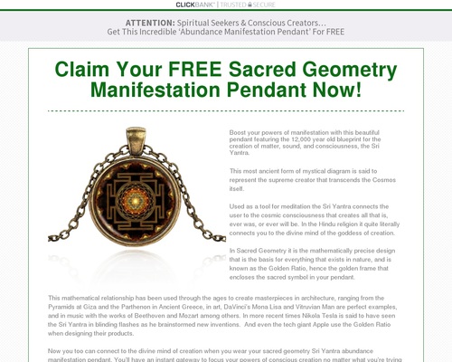 Revamped for increased AOVs! Manifest Abundance Pendant Revamped for increased AOVs! Manifest Abundance Pendant
