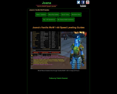 Joanas 1-60 Traditional WoW Leveling Guides Joanas 1-60 Traditional WoW Leveling Guides