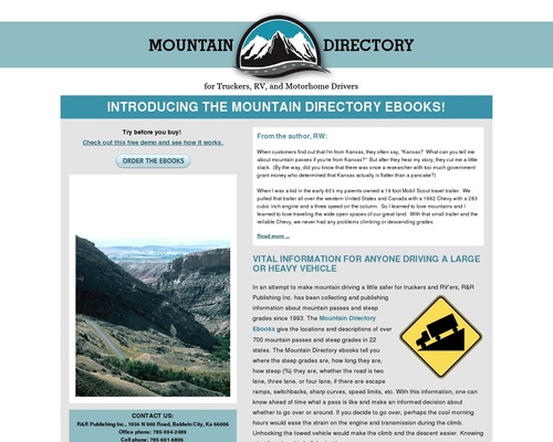 Mountain Listing: A Information for Truckers, RV and Motorhome Drivers Mountain Listing: A Information for Truckers, RV and Motorhome Drivers
